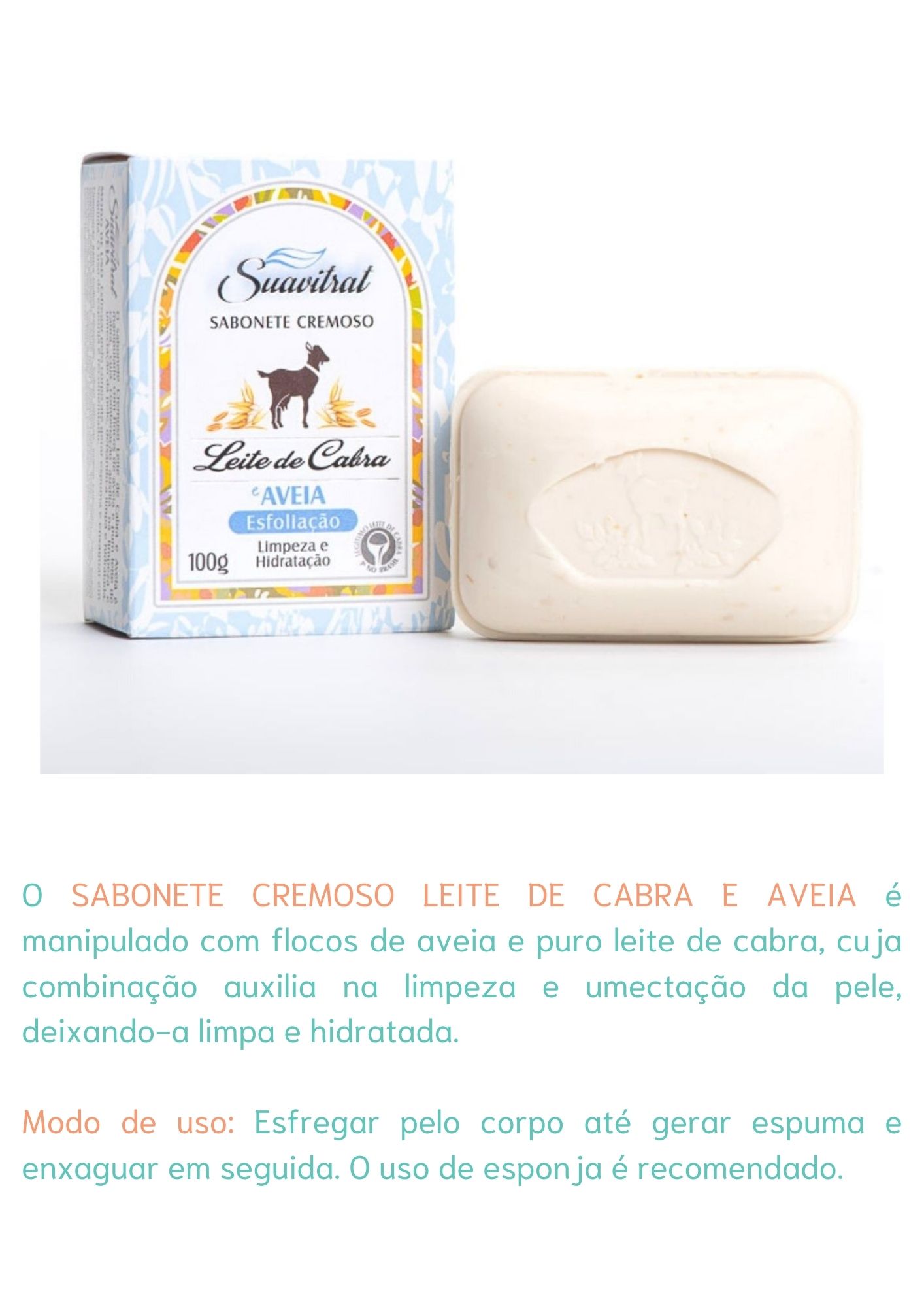 Sabonete Cremoso Leite de Cabra e Aveia 100g