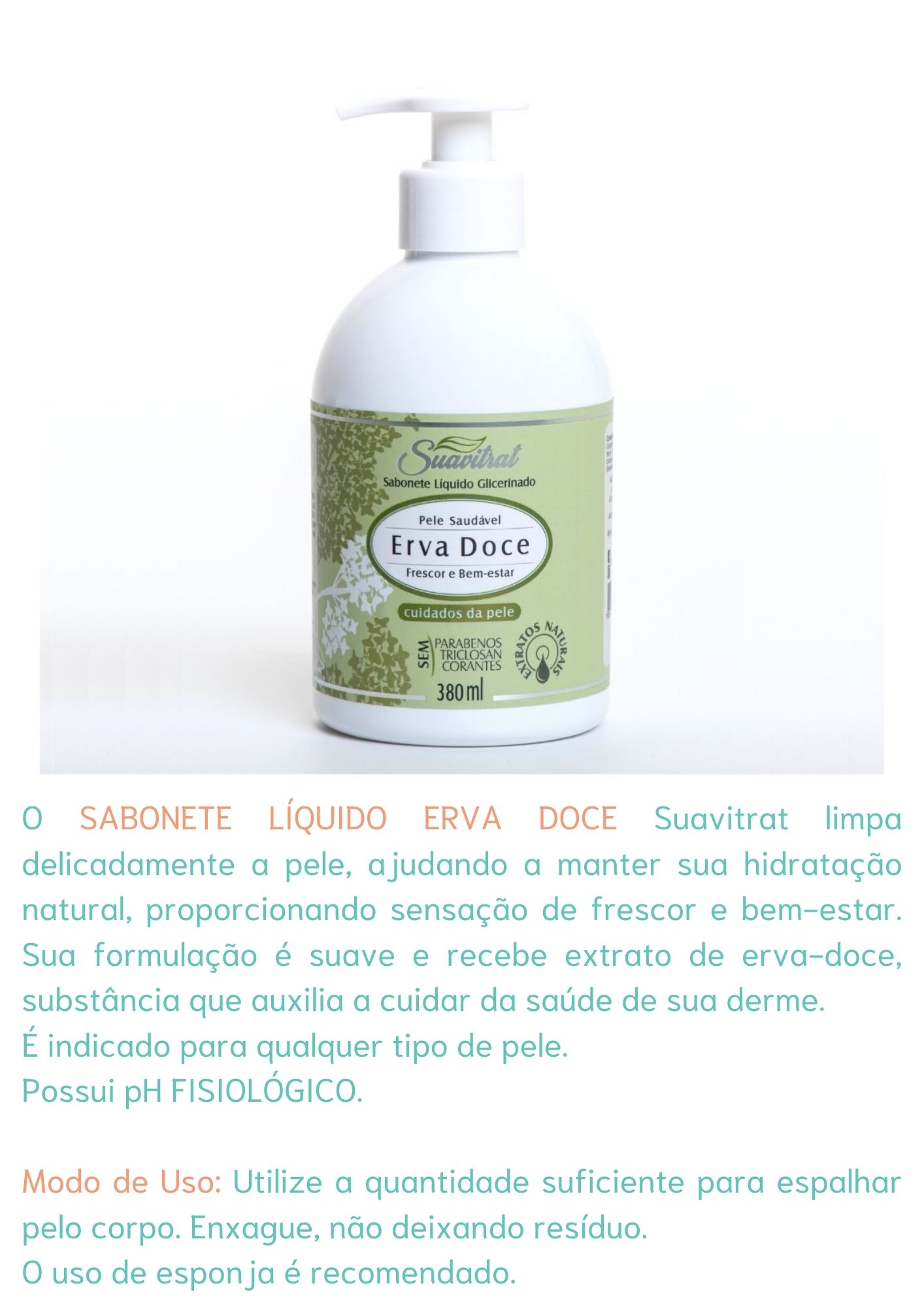Sabonete Líquido Erva Doce 380ml