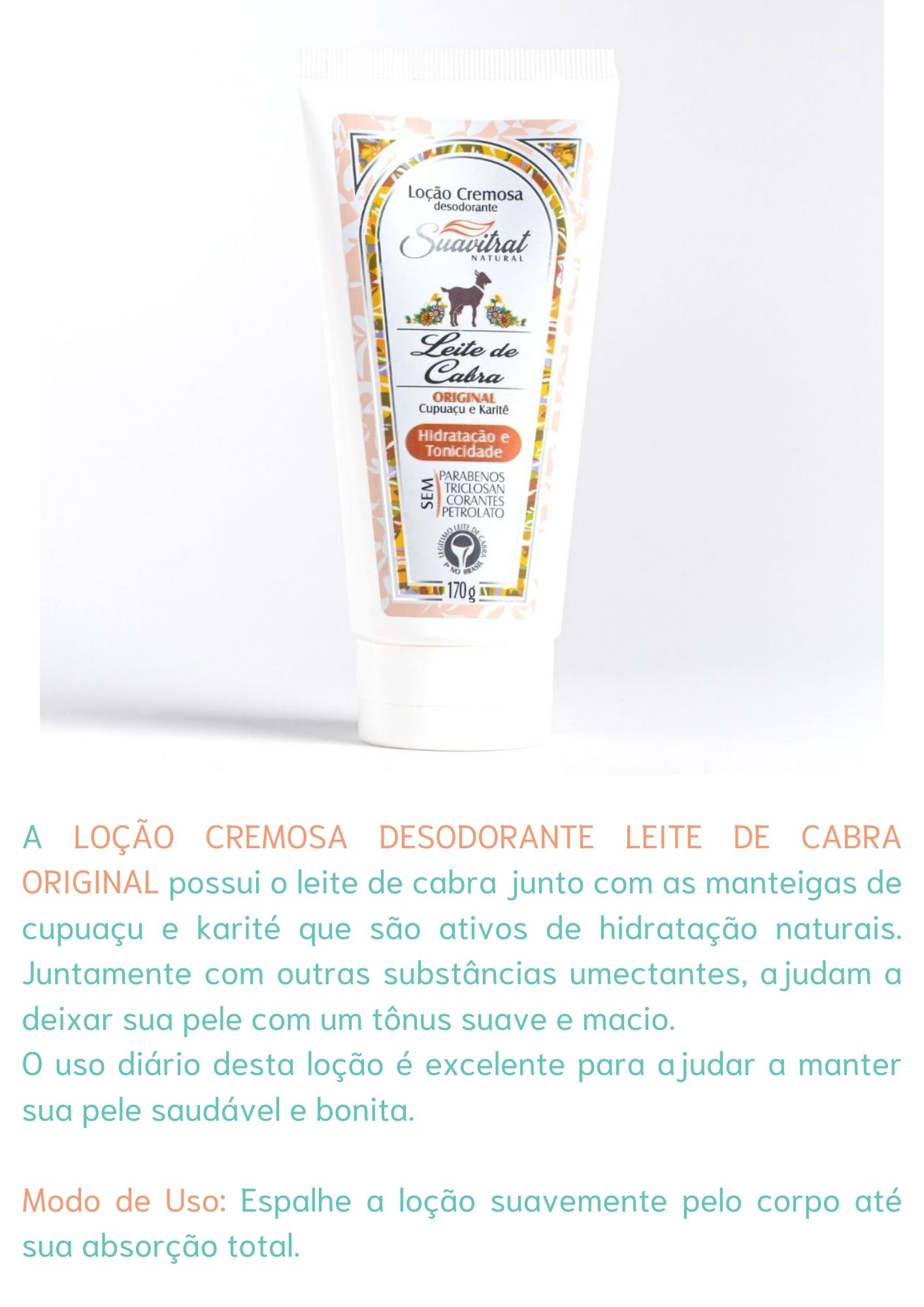 Loção Cremosa desodorante Leite de Cabra Original 170g
