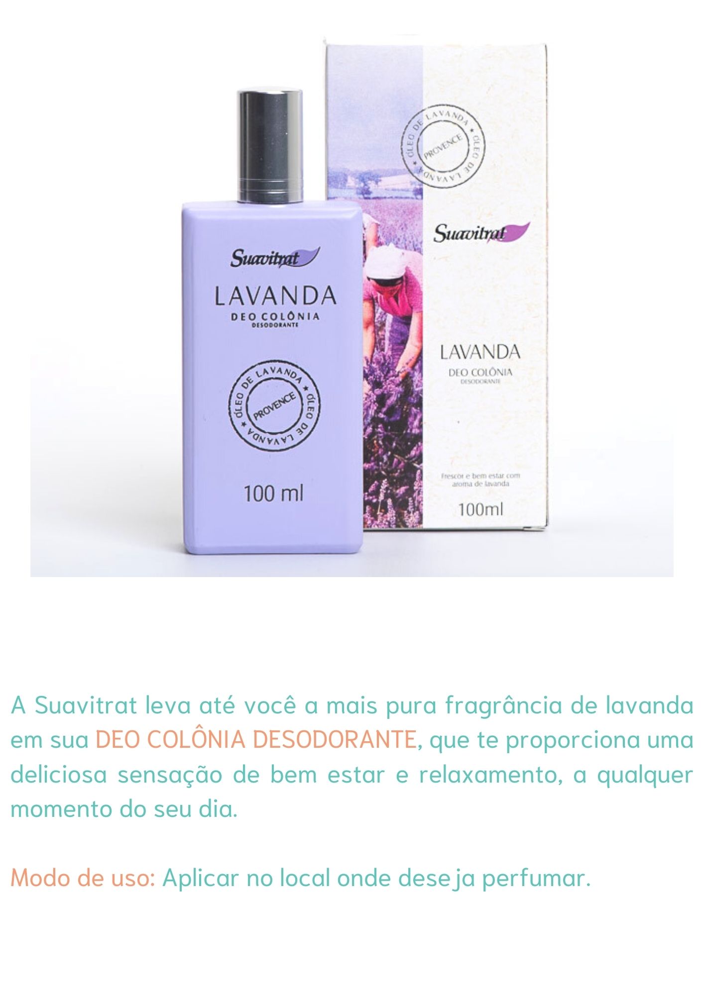 Deo Colônia Desodorante Lavanda 100ml