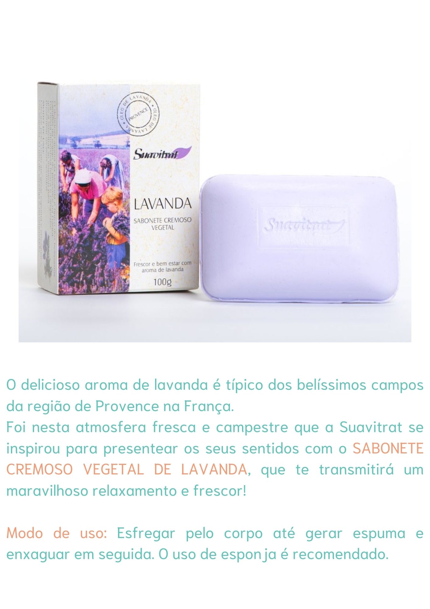 Sabonete Cremoso Vegetal Lavanda 100g