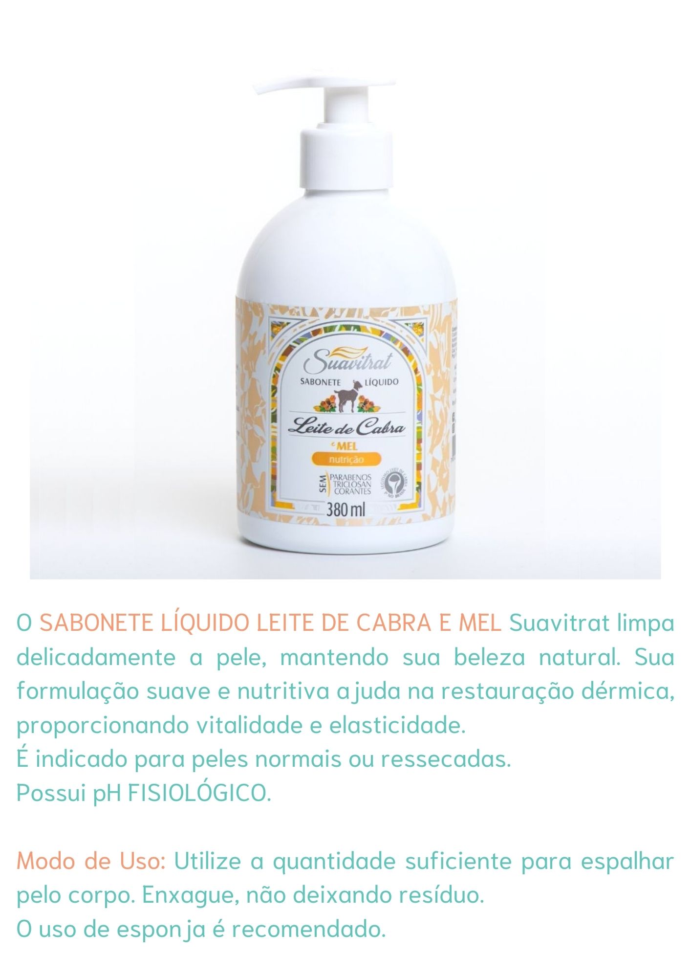 Sabonete Líquido Leite de Cabra e Mel 380ml