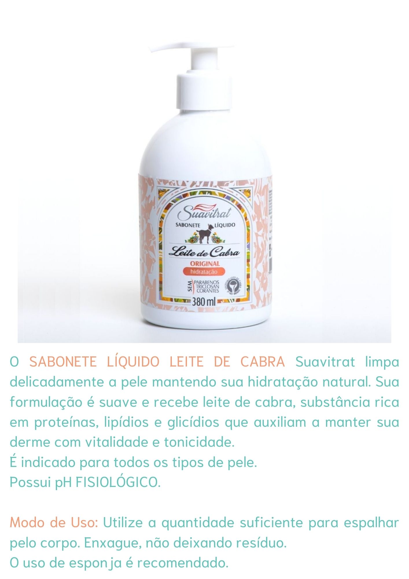 Sabonete Líquido Leite de Cabra Original 380ml