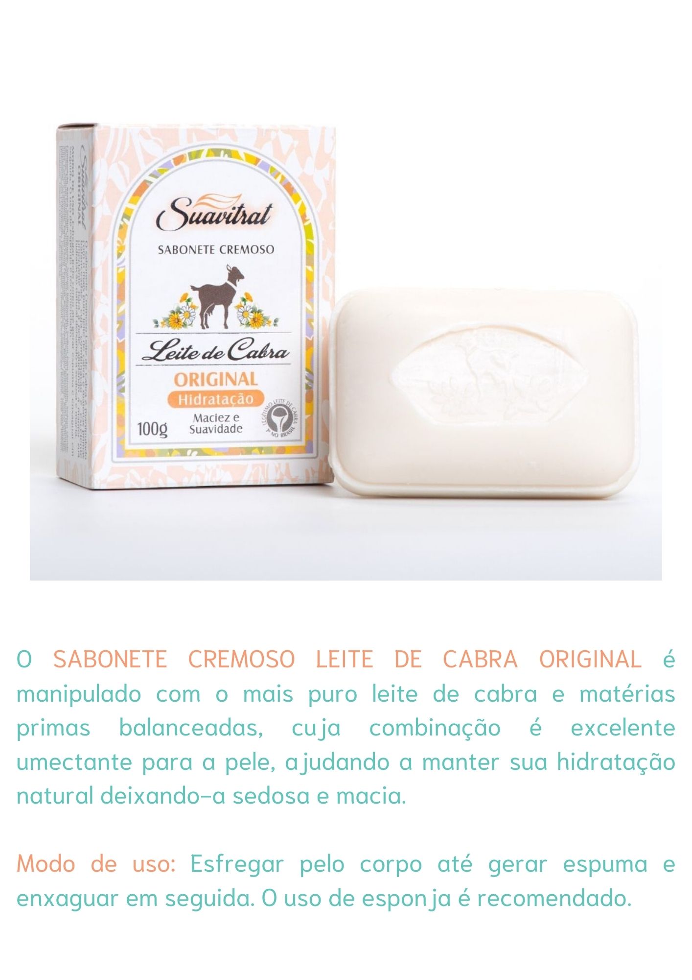 Sabonete Cremoso Leite de Cabra Original 100g