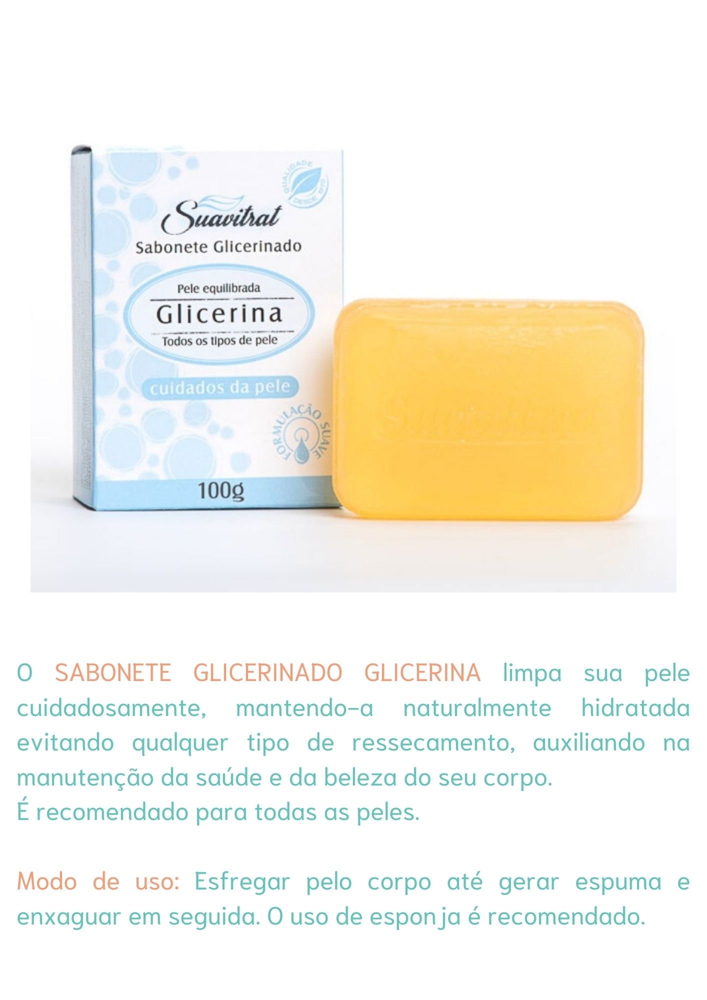 Sabonete Glicerinado Glicerina 100g